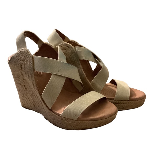 CORSO COMO Beige GOLD Wedge DECOY Heel -Size 6.5 - Picture 1 of 16